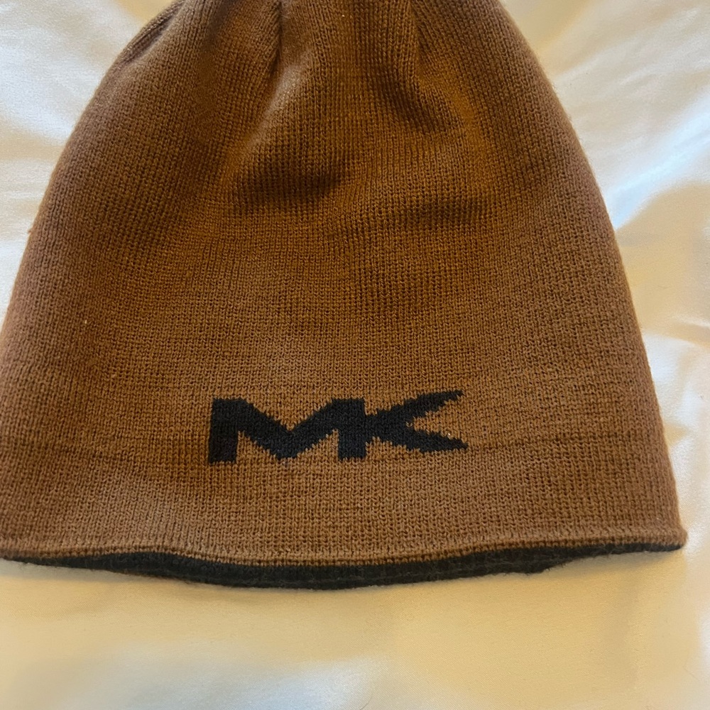 Michael Kors Brown Beanie with Black Logo